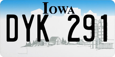 IA license plate DYK291