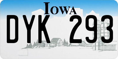 IA license plate DYK293