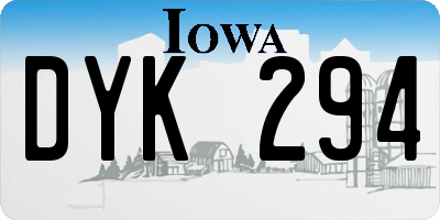 IA license plate DYK294
