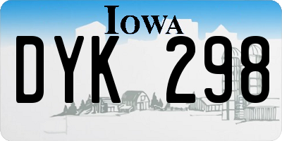 IA license plate DYK298