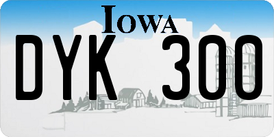 IA license plate DYK300