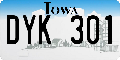 IA license plate DYK301