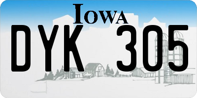 IA license plate DYK305