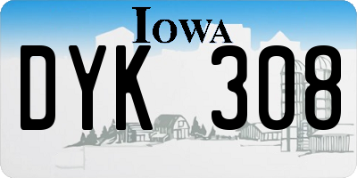 IA license plate DYK308