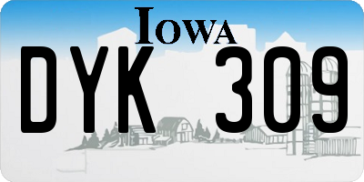 IA license plate DYK309