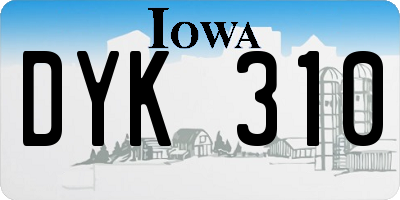 IA license plate DYK310