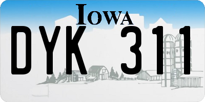 IA license plate DYK311
