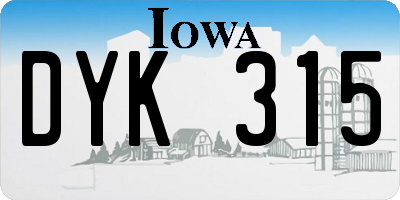 IA license plate DYK315