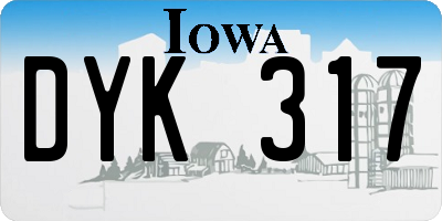 IA license plate DYK317