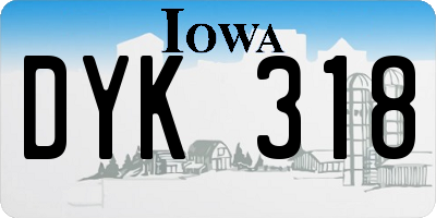 IA license plate DYK318