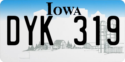 IA license plate DYK319