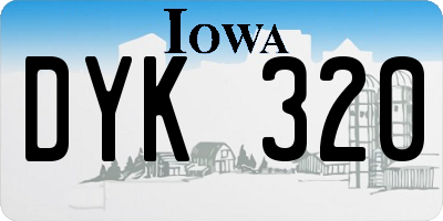 IA license plate DYK320