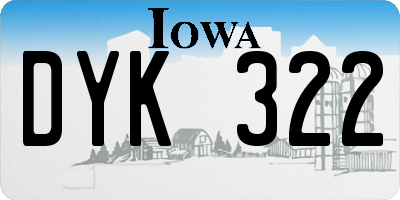 IA license plate DYK322