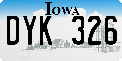 IA license plate DYK326