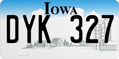 IA license plate DYK327