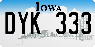 IA license plate DYK333