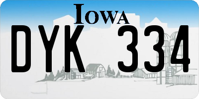 IA license plate DYK334