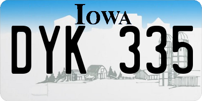 IA license plate DYK335