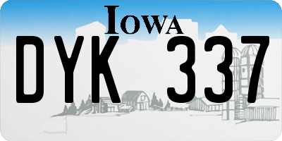 IA license plate DYK337