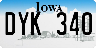 IA license plate DYK340