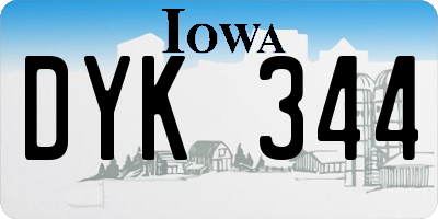 IA license plate DYK344