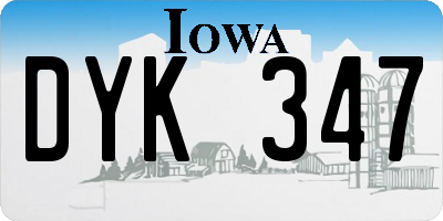IA license plate DYK347