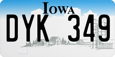 IA license plate DYK349