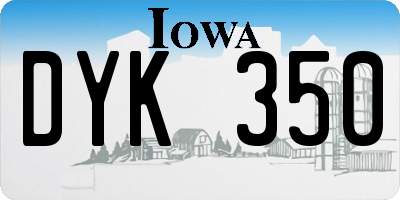 IA license plate DYK350
