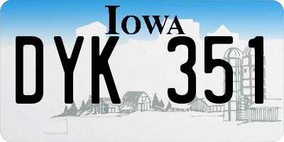 IA license plate DYK351