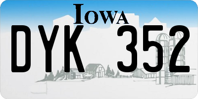 IA license plate DYK352