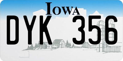 IA license plate DYK356