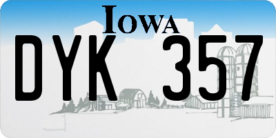 IA license plate DYK357
