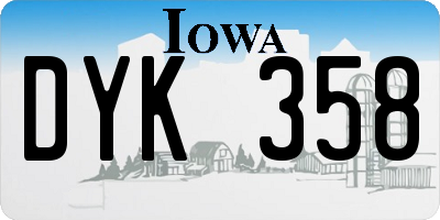 IA license plate DYK358