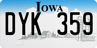 IA license plate DYK359