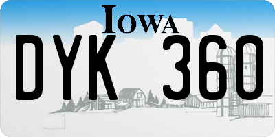 IA license plate DYK360