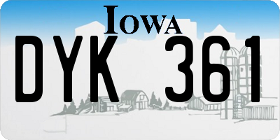 IA license plate DYK361