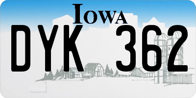 IA license plate DYK362