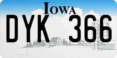 IA license plate DYK366