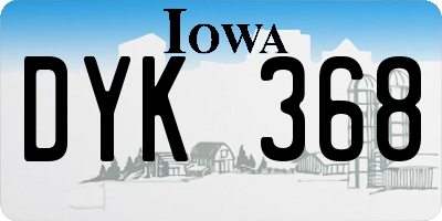 IA license plate DYK368