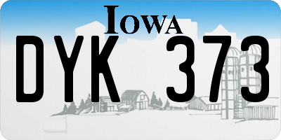 IA license plate DYK373