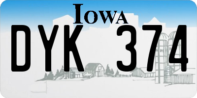 IA license plate DYK374