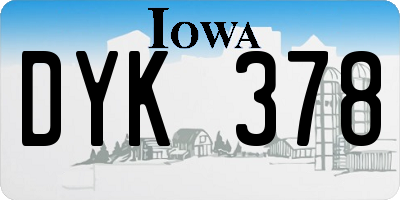 IA license plate DYK378