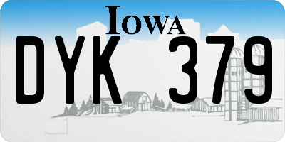 IA license plate DYK379