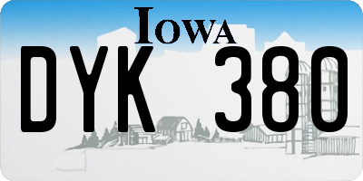 IA license plate DYK380