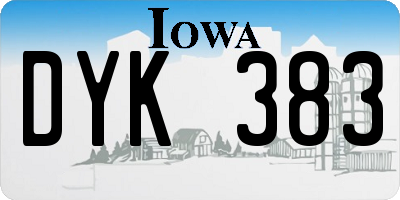IA license plate DYK383