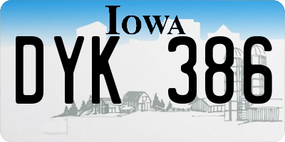 IA license plate DYK386
