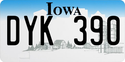 IA license plate DYK390