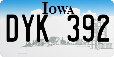 IA license plate DYK392