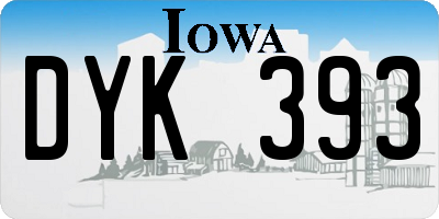 IA license plate DYK393