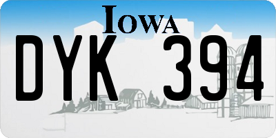 IA license plate DYK394